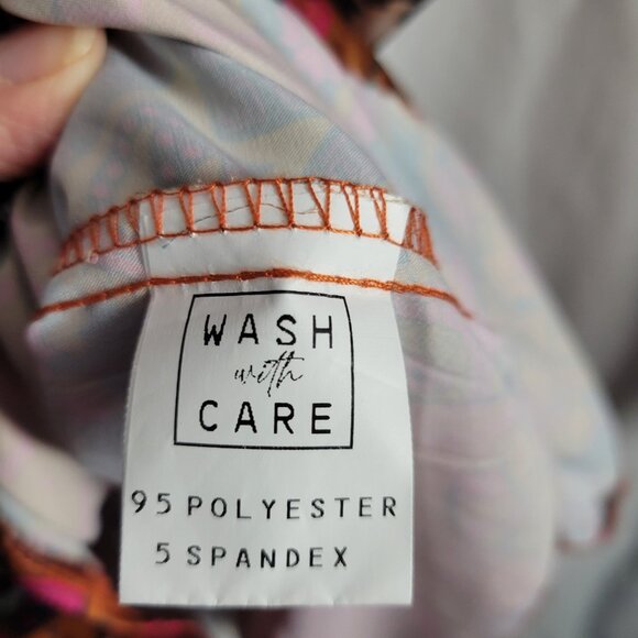 Two 2 Fly Blouse Eclectic 90s XL Grandmillenial Retro Y2K BOHO top snap closure - Picture 11 of 12